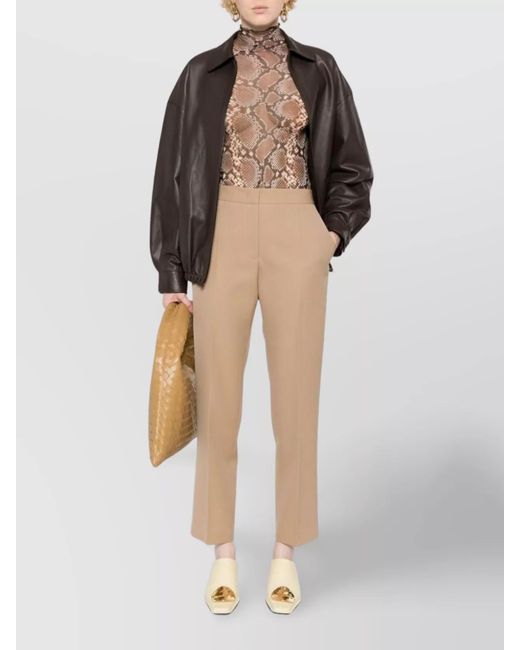 Jil Sander Natural Cropped Tailored Trousers