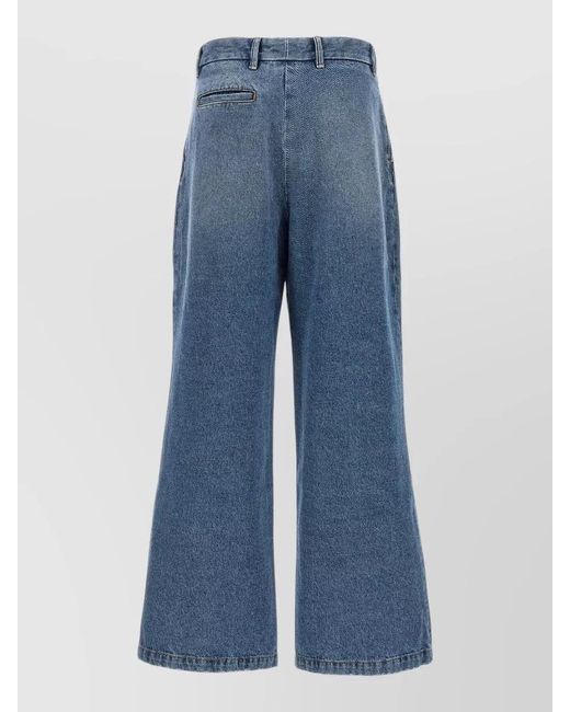 ARMARIUM Blue Giorgia Jeans Wide Leg Pleated Design