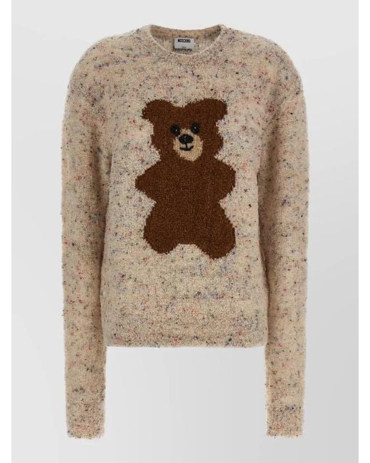 Moschino Natural Wool Teddy Bear Jumper
