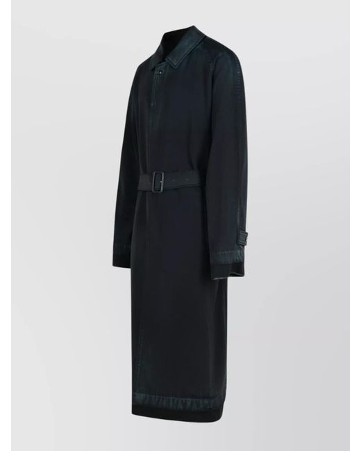 Maison Margiela Blue Virgin Wool Trench Coat for men