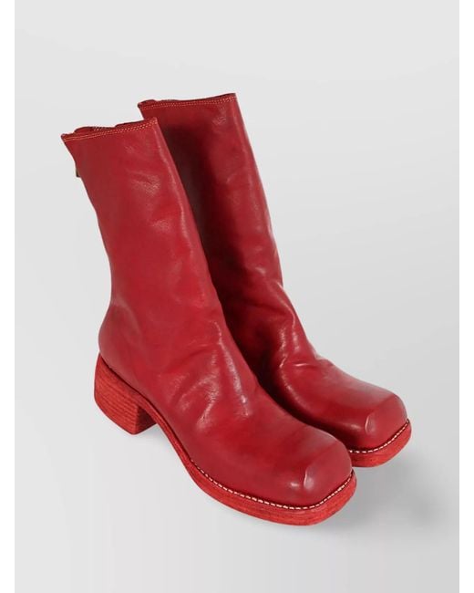 Guidi Red Leather Mid Boots