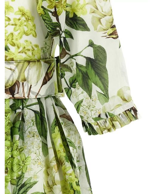 Samantha Sung Green Eden Cotton Muslin Long Dress Floral