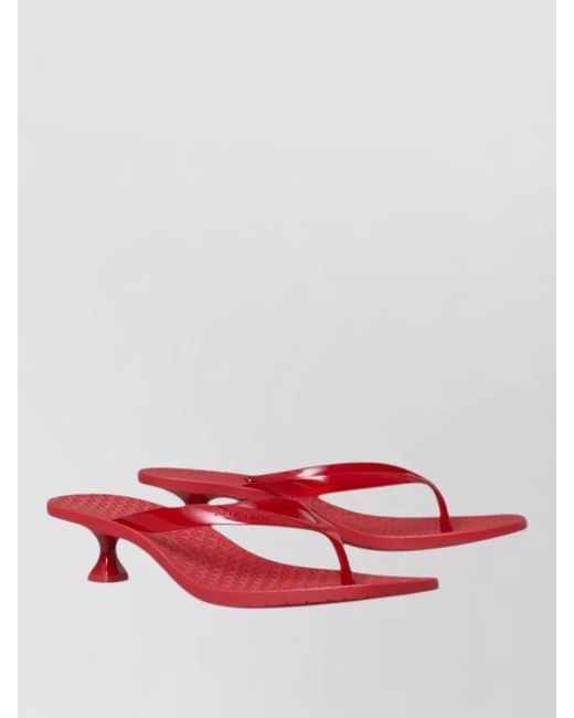 Tory Burch Red Jelly Heel Flip Flops 40Mm Height