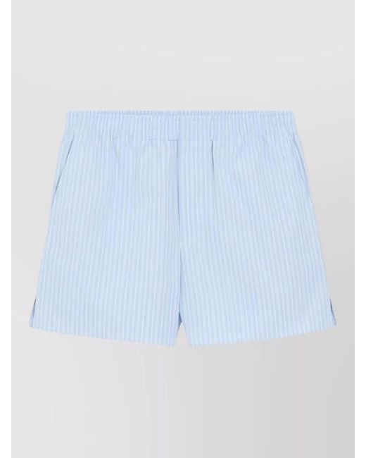 AMI White Striped Cotton Chino Shorts for men