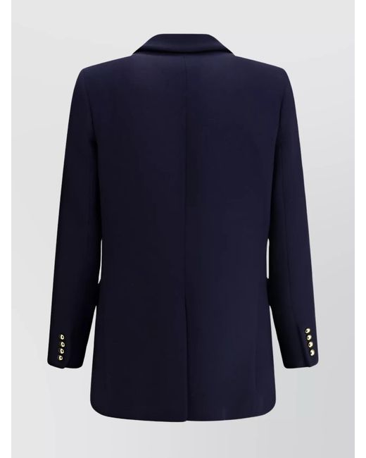 Blazé Milano Blue Wool Jacket Velvet Pockets