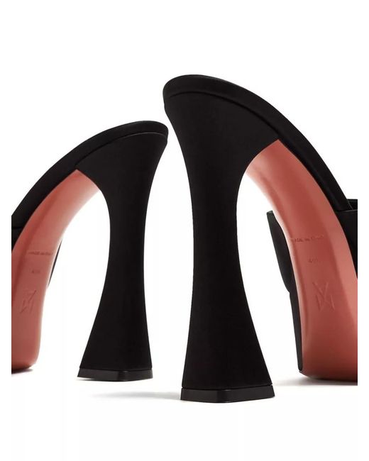 AMINA MUADDI Multicolor Dalida Satin Mules Block Heel Open Toe