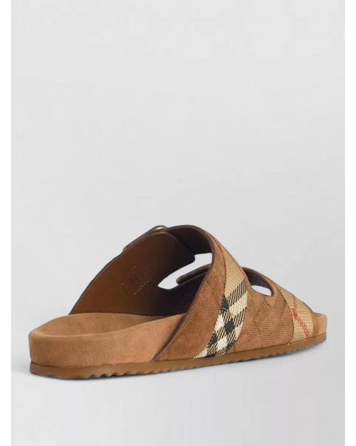 Burberry Brown Suede Flat Sole Open Toe Slipper