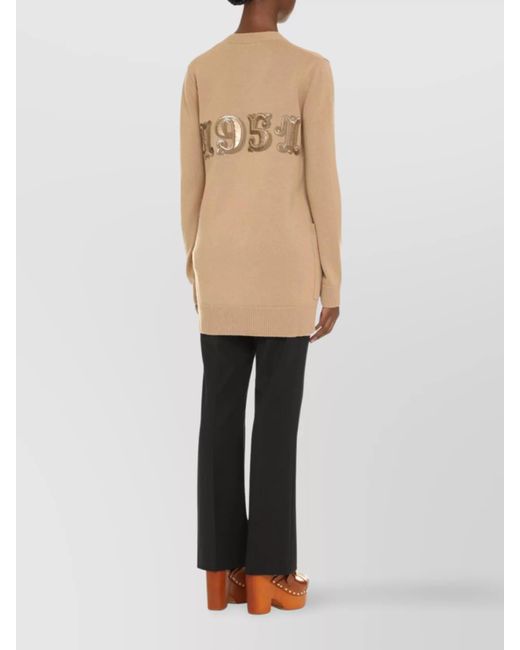 Max Mara Natural Wool Cashmere Ribbed-Knit Cardigan