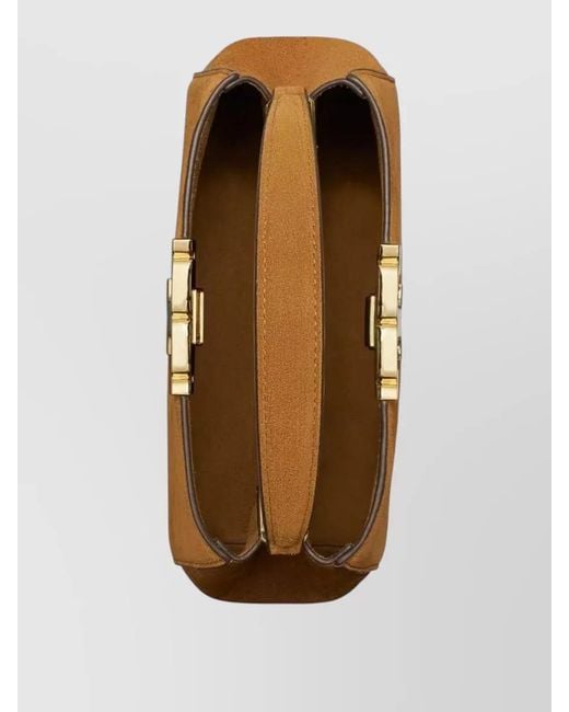 Tory Burch Brown Mini Suede Satchel Shoulder Bag