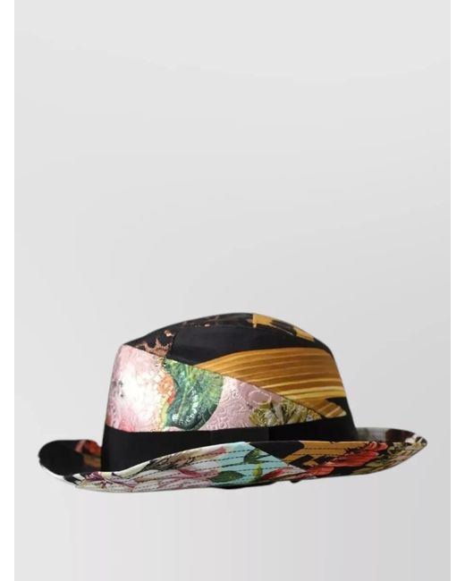 Dolce & Gabbana Black Patchwork Fedora Hat