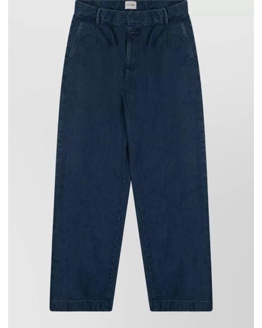 Closed Blue Denim Straight-Leg Trousers for men