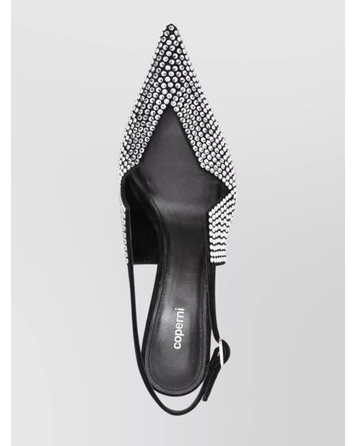 Coperni Metallic Leather Crystal-Embellished Cutout Pumps