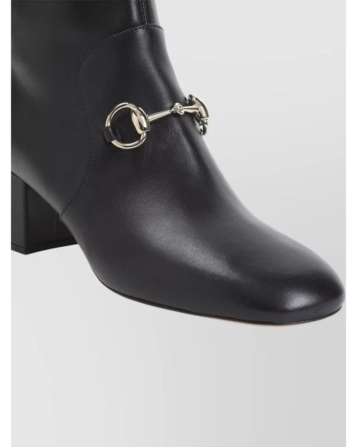 Gucci Black Leather Ankle Boots