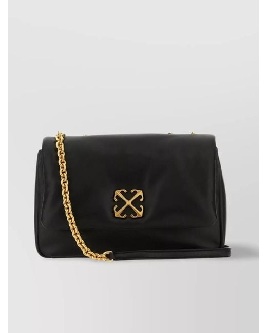Off-White c/o Virgil Abloh Black Arrow Leather Shoulder Bag