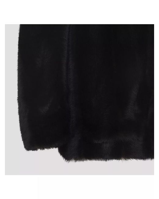 MM6 by Maison Margiela Black Faux Fur Relaxed-Fit Jacket