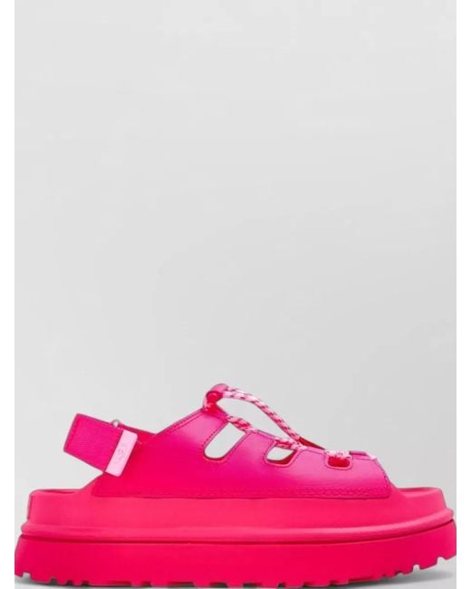 Ugg Pink Toggle Slingback Sandals Chunky Sole Design