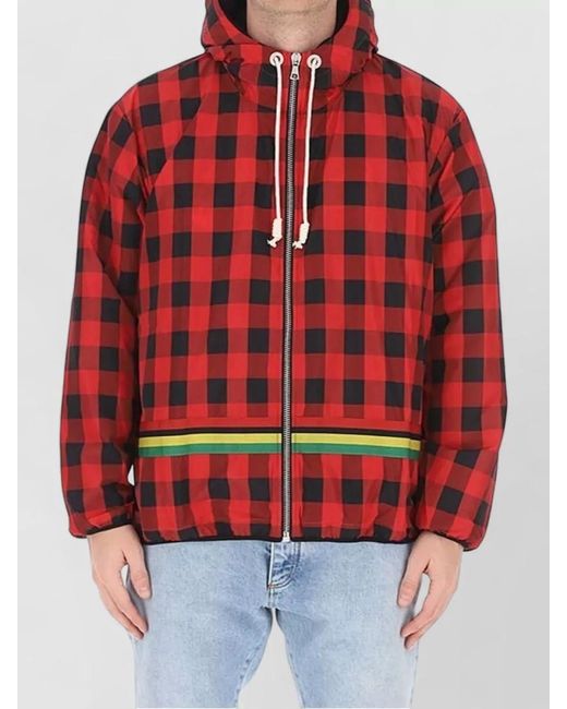Palm Angels Red Printed Raincoat for men