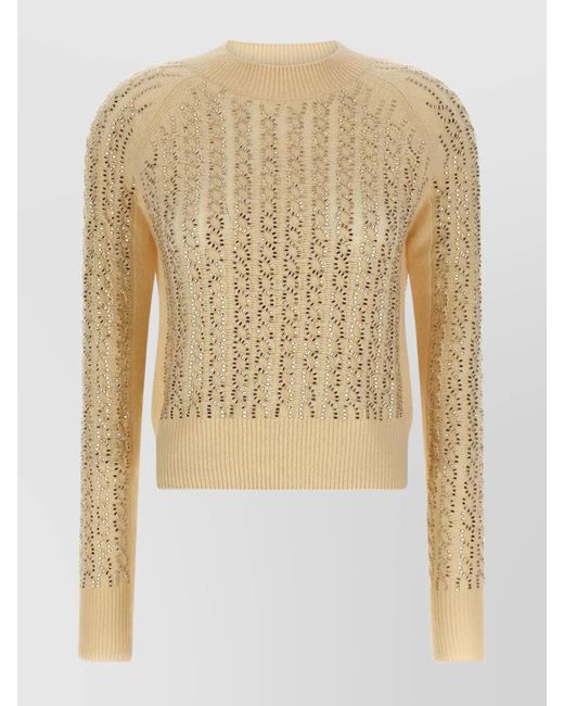 Ermanno Scervino White Wool Cashmere Studded Jumper