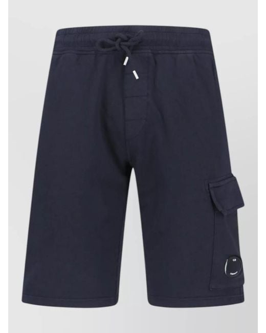 C P Company Blue Cotton Straight-Leg Bermuda Shorts for men