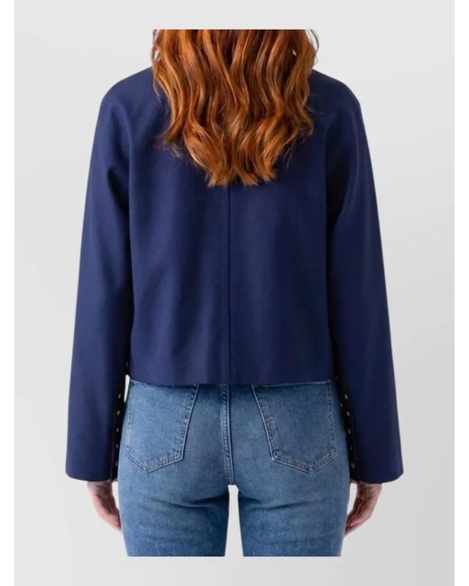 Céline Blue Cotton Cropped Loose-Fit Jacket