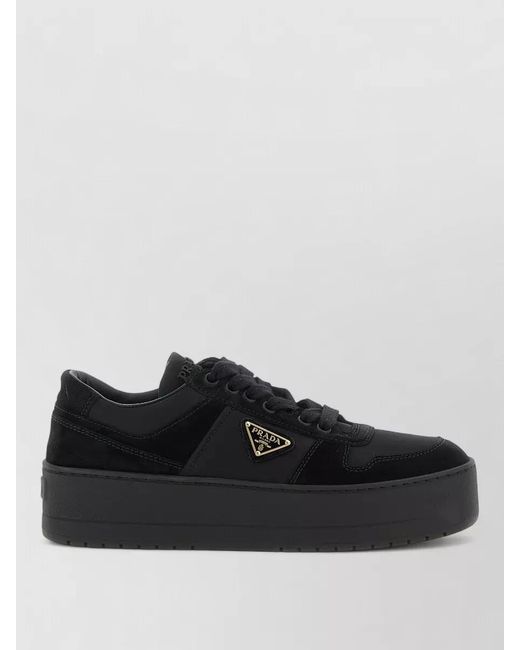 Prada Black Urban Lace Up Re Nylon Platform Sneakers