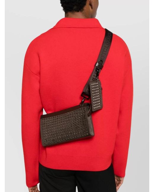 Christian Louboutin Black Stylish Leather Crossbody Shoulder Bag for men
