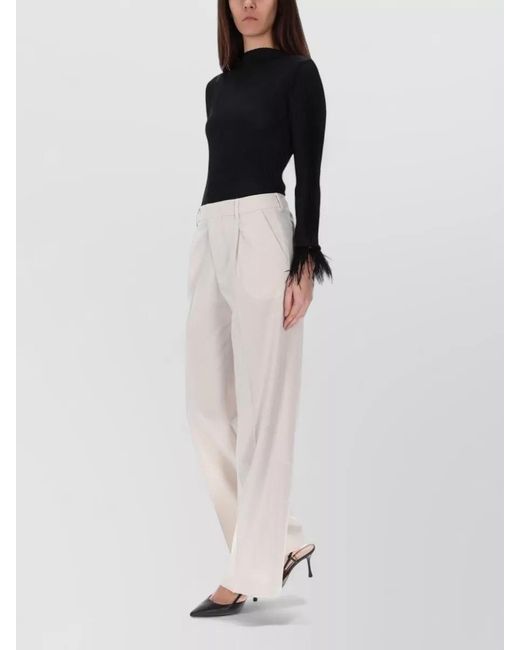 PT Torino Pink Wool Wide-Leg Trousers