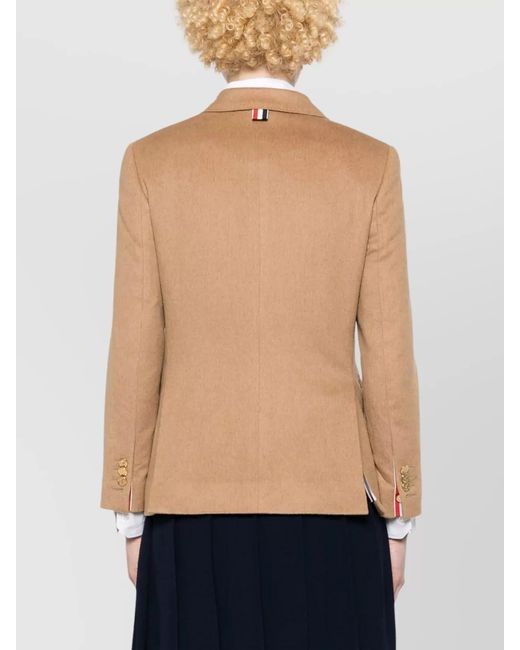 Thom Browne Natural Camel Hair Single-Breasted Blazer