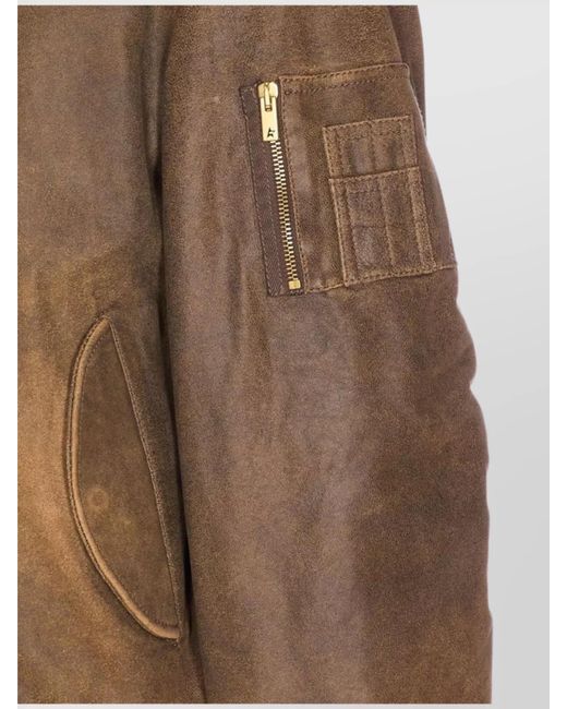 Golden Goose Deluxe Brand Brown Leather Relaxed-Fit Bomber Jacket for men