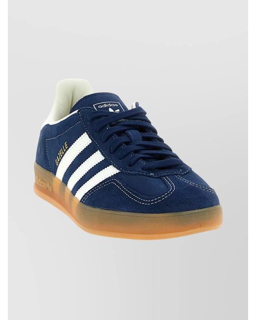 Adidas Originals Blue Leather Gazelle Indoor Low-Top Sneakers for men