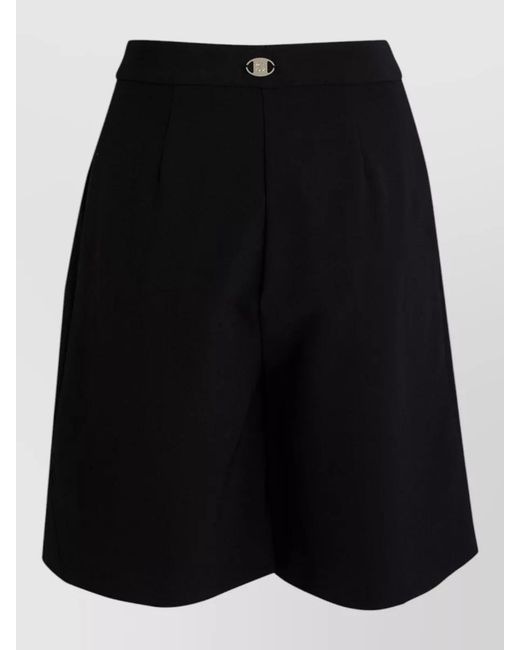 SIMONA CORSELLINI Black Pleated Tailored Shorts