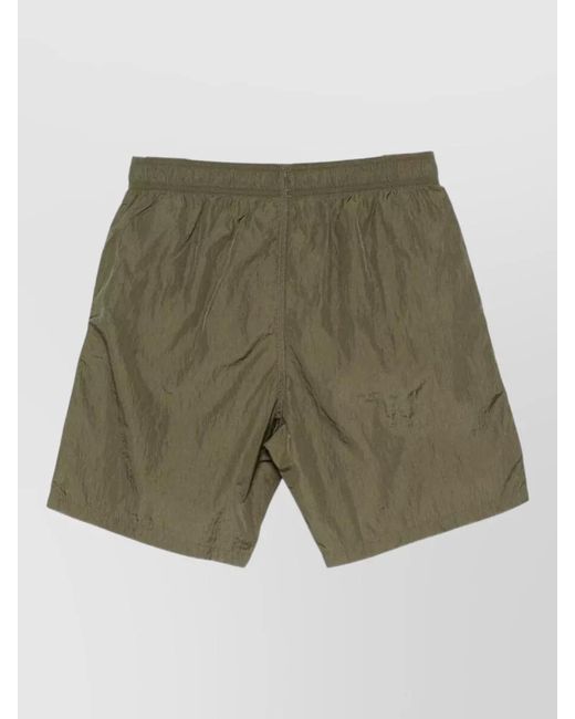 Emporio Armani Green Swim Shorts Side Pockets Tailored Design for men