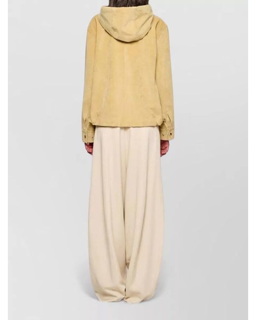 OOF WEAR Natural Laminated Velvet Parka Hood Long Sleeves
