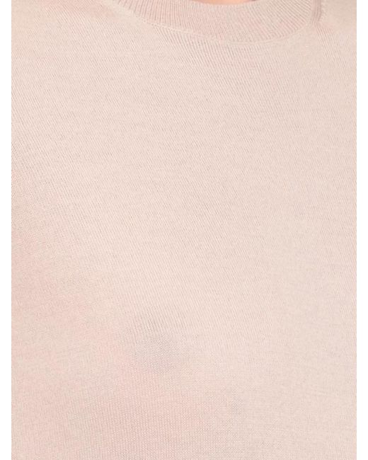 Fabiana Filippi Natural Wool Crewneck Sweater Short Sleeves