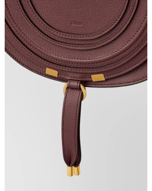 Chloé Purple Marcie Leather Saddle Bag