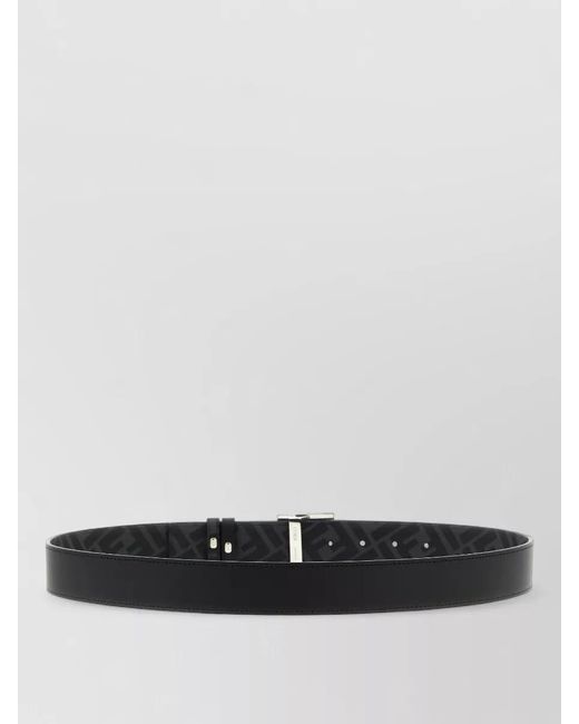 Fendi White Leather Reversible Belt for men