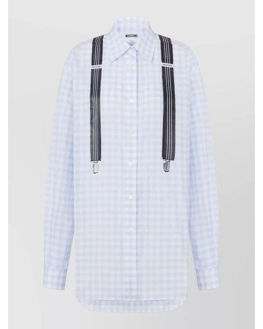 Moschino Blue Cotton Checked Shirt