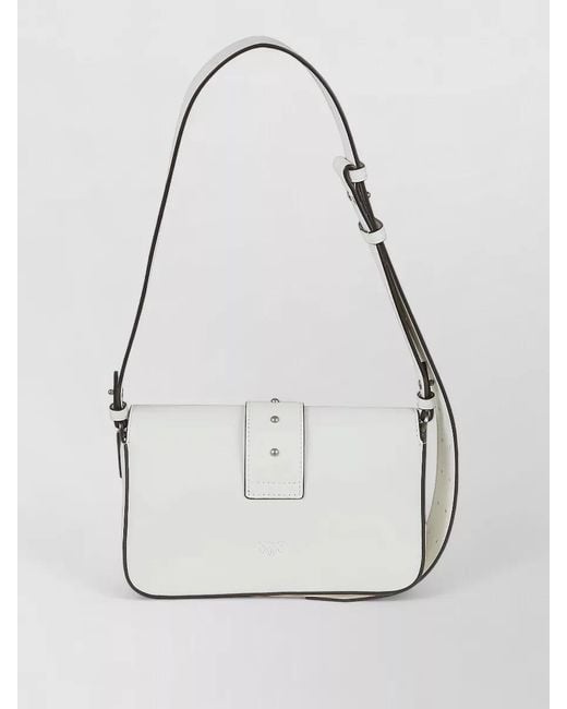 Pinko White Love Bag Mini Leather Shoulder Bag