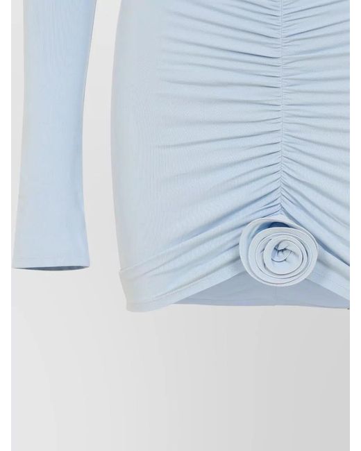 LaRevêche Blue Lillibet Sky Ruched Mini Dress