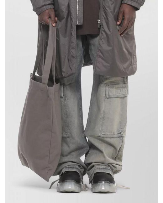 Rick Owens Gray Jacket Elastic Cuffs Long Sleeves Pockets for men