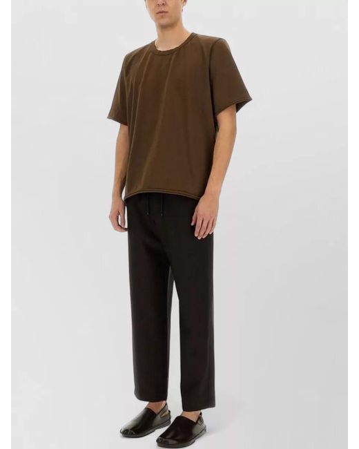 Uma Wang Brown Relaxed Fit Cotton T Shirt Round Neck for men