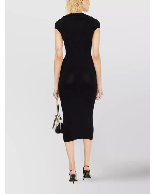 Wolford Black Cutout Knit Midi Dress