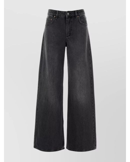 MARINE SERRE Blue Denim High-Rise Flared Jeans