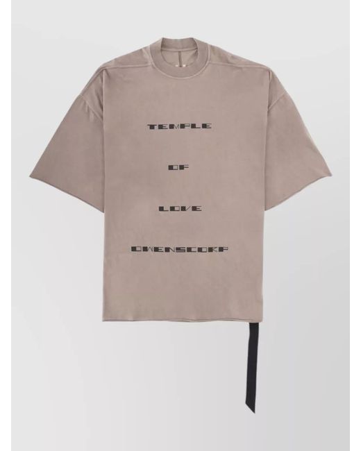 Rick Owens Multicolor Asymmetric Hem Crew Neck Graphic Shirt for men