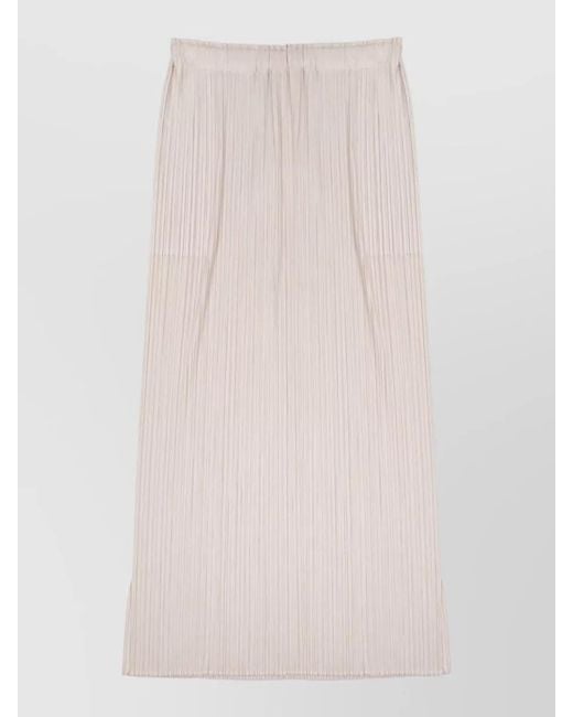 Pleats Please Issey Miyake Pink Midi Skirt Layered Design Soft Texture