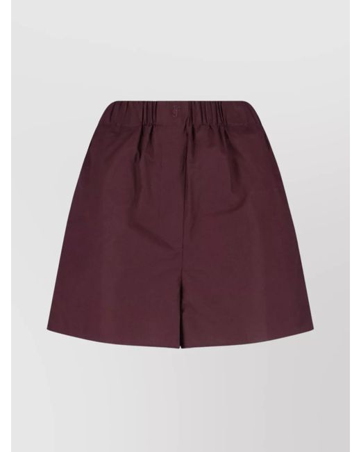 Frankie Shop Purple Straight Cut Shorts With Elastic Waistband And Back Pocket