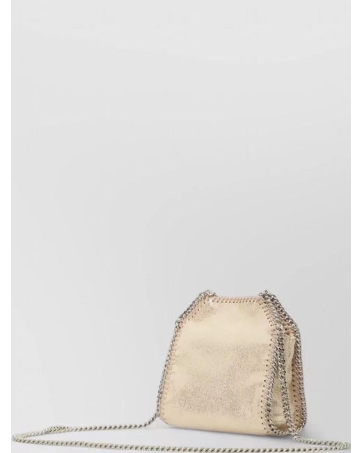 Stella McCartney Natural Falabella Micro Shoulder Bag Chain Detail