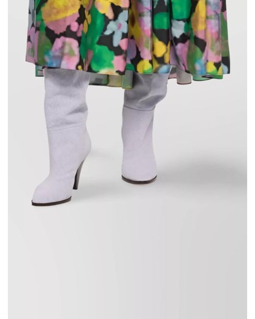 AZ FACTORY White Floral-Print Off-Shoulder Tiered Crepe Midi Dress
