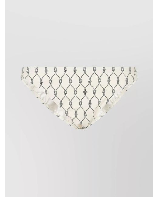 Tory Burch White Printed Bikini Briefs