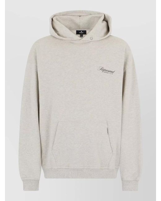 Represent Gray Owners Club Hooded Script Logo Sweatshirt for men